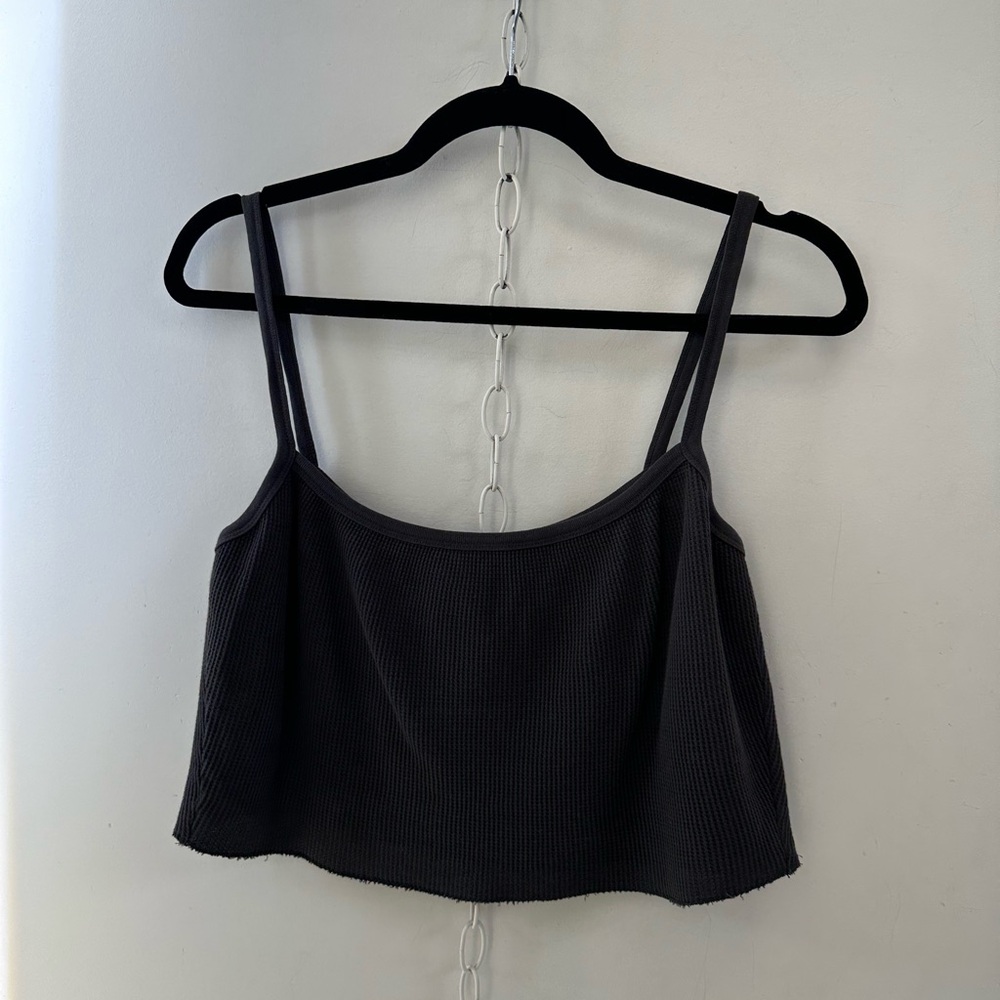 SKIMS Black Waffle Tank